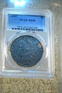 1901 MORGAN DOLLAR SUPERIOR PCGS CERTIFIED XF--45 KEY DATE DOLLAR! #409 - Picture 1 of 5