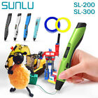 Sunlu SL-300 Długopisy 3D ZESTAW 1,75MM PLA Filament ABS 3D Pen Zrób to sam Prezent dla dzieci