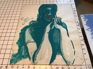 Original SIGNED - GISELLE RISK art -- Work on paper done in NY city 1980 - Picture 1 of 4