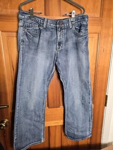 Jeans rosso cammello 36x30 bootcut invecchiato leggermente sbiadito blu - Foto 1 di 18