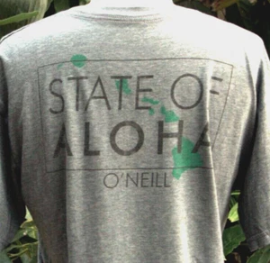 O'Neill Men's T-Shirt State Of Aloha Gray L Short Sleeve Beach Surf Logo - Bild 1 von 2