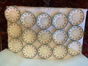 Antique China Minton Persian Rose Set of 15 Lunch Plates 9” England Mintons - Picture 1 of 11