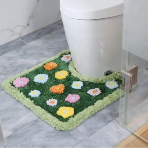 Moss Green Toilet Rugs U Shaped Luxury Tufted Extra Thick U-Shaped Toilet Rug... - Picture 1 of 6
