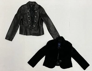 Lot 2 HANNAH BANANA, GAP KIDS Black Jackets Sz 4-6T - Picture 1 of 4