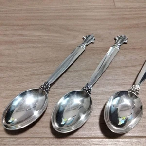 Georg Jensen Sterling Silver Spoon Set of 5 size 11.5cm Used Good Condition - Picture 1 of 7