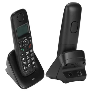 Black EU Plug Cordless Telephone Handset Cordless Phone With Caller ID Free Call - Bild 1 von 23