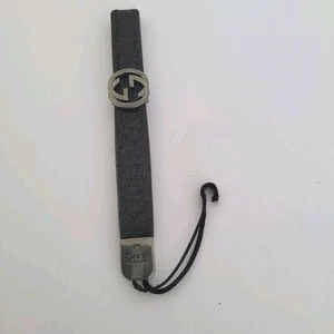Authentisch GUCCI Handy Schlüssel Anhänger Band Schlüsselband Leder schwarz Leder Designer - Bild 1 von 6