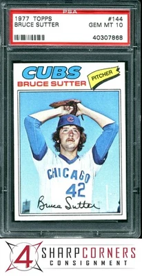 1977 TOPPS #144 BRUCE SUTTER RC CUBS HOF PSA 10 - Image 1 of 3
