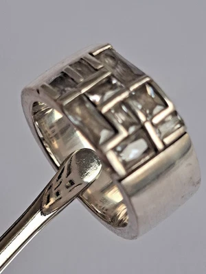 Ring Silber 925 ESPRIT massiv schwer Bandring klare Steine Gr. 60 / 19,1 mm - Bild 1 von 4