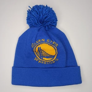 Golden State Warriors Wintermütze Mütze Beanie Strick Bommel Bündchen blau NBA OSFA Adidas - Bild 1 von 11