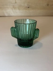 Vintage Libbey Smaragdgrün Gerippt Catcus Schnaps Zahnstocher Schmuck Glas - Bild 1 von 7