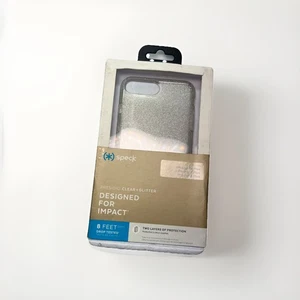 Speck Presidio Clear + Glitter Case For iPhone 8/7/6s/ Plus Clear/Gold Glitter - Picture 1 of 5