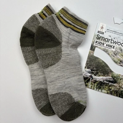 Smartwool детский поход свет подушка мериноса лодыжки носки пепельно-зеленый новый - Изображение 1 из 4
