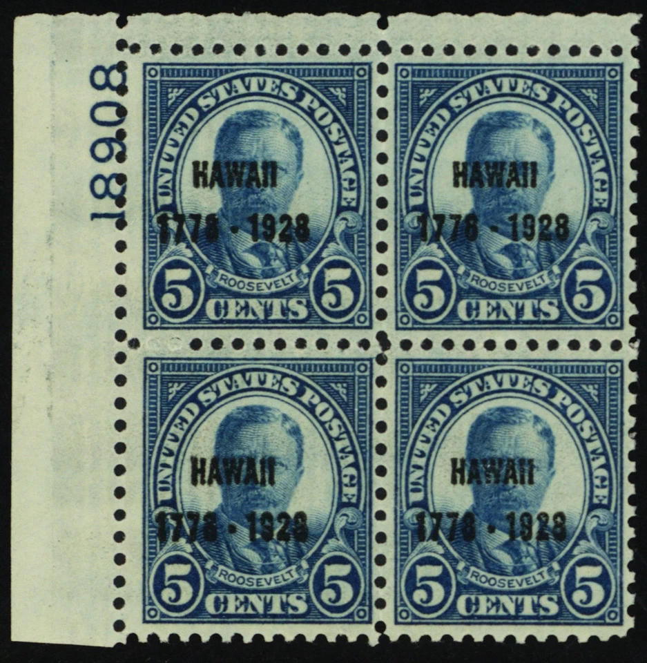 Bloque de cuatro placas 648, como nuevo NH VF 5¢ * Stuart Katz Foto 1 de 1