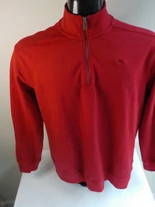 TOMMY BAHAMA Boys 1/4 Zip Pullover LS Shirt Red SZ XL Cotton/Poly - Picture 1 of 4