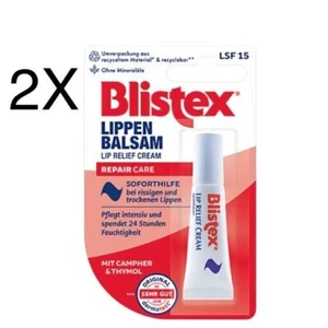 BRAND NEW Blistex Lip Relief Cream 6g x 2 packs - cold sores, cracked, chapped