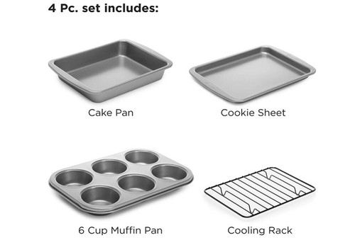 Ecolution Toaster Oven Bakeware 4Piece Set Nonstick Heavy Duty Carbon ...