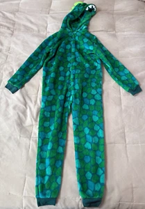 Saint Eve Kids Multicolor Dragon Fleece Long Sleeve One Piece Zip Up Hooded Sz L - Picture 1 of 8