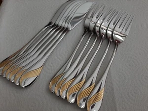 WMF Charme Cromargan Gold 6 Personen Fischbesteck Neuwertig - mehrere verfügbar - Bild 1 von 6
