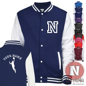 Custom College Basketball Jacket Print Hoops Kids Initial / - Picture 1 of 30