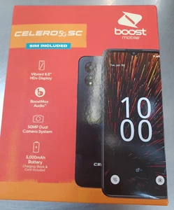 Boost Mobile Celero (2024) 5G, 50MP Dual Camera Prepaid Smartphone - New Sealed - Picture 1 of 1