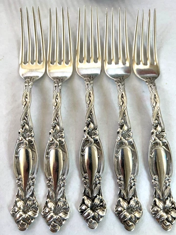 1 FRONTENAC INTERNATIONAL STERLING 7 1/8" LUNCH FORK POLISHED NO MONO HAVE 5 Cover