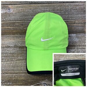Nike Featherlight Dri-Fit Adult Volt Green Adjustable Tennis Running Hat Cap- B1
