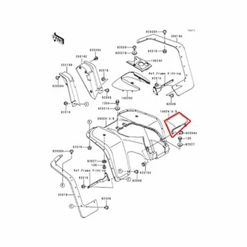 OEM GENUINE NEW KAWASAKI BAYOU 300 FUEL GAS TANK COVER FENDER GREEN - Image 1 of 1
