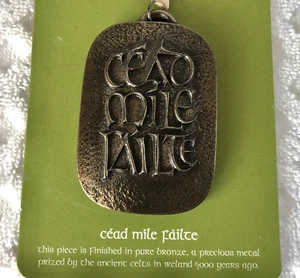 Wild Goose Studio Cead Mile Failte Bronze Ornament Key Chain Holder Irish - Picture 1 of 10