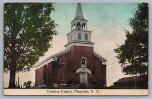 Christian Church Plainville NY Onondaga County 1917 postal I13 - Imagen 1 de 3