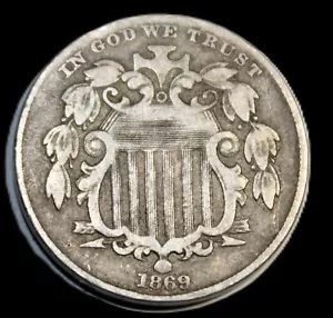 1869 Shield Nickel VF - LAH-125 - Picture 1 of 4