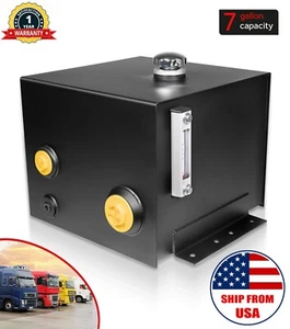 7-Gallon Hydraulic Fluid Reservoir Tank w/Temp Gauge, Sight-Gauge & Breather - Picture 1 of 11