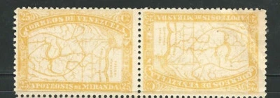 Venezuela: 1896; Scott 137, block 4, Tete Beche, fake for study, EBV735 - Image 1 of 2