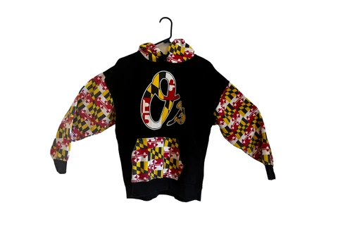 Baltimore Orioles Black Hooded Sweatshirt by New York Area Code 212 - Large Cover
