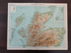 VINTAGE MAP-THE TIMES ATLAS OF THE WORLD-SCOTLAND-NORTHERN SECTION -1922 - Picture 1 of 3