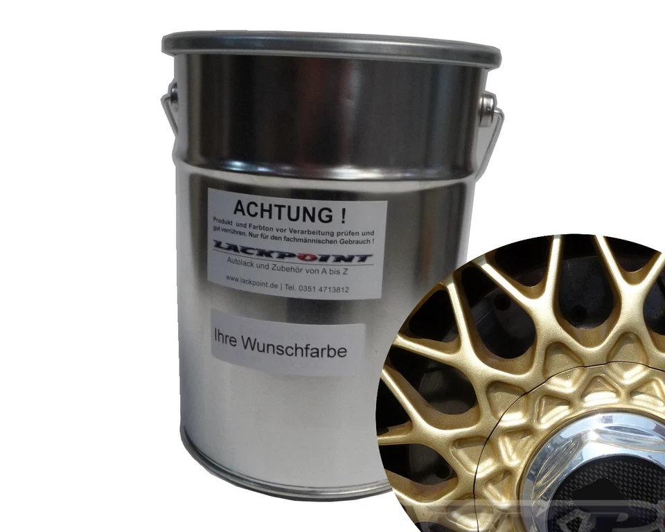 0,5L Wasserbasislack Spritzfertig RAL 1036 Metallic Gold BBS Autolack Lackpoint - Bild 1 von 1
