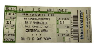 Брюс Спрингстин Continental Arena Нью-Джерси 17 ноября 2005 билет на концерт заглушка - Изображение 1 из 2