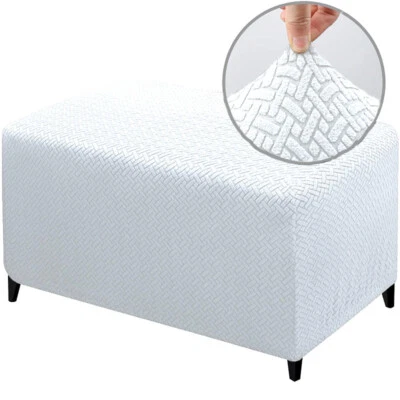 Funda protectora elástica elástica rectangular otomana sofá reposapiés 1 pieza Foto 1 de 4