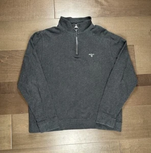 Barbour Half Zip Sweatshirt Men's Large Gray Rothley Cotton Preppy Pullover - Picture 1 of 10