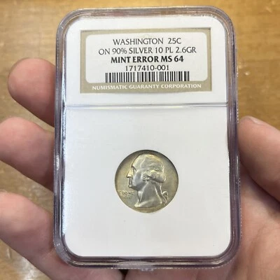 19XX-D Quarter Struck on Silver Dime Planchet, NGC MS64 - Image 1 of 4