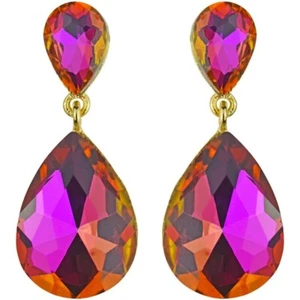 Kirks Folly Mystic Bliss Träne Ohrringe GT pink-orange 1-3/4" x 5/8" - Bild 1 von 3