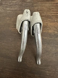 CAMPAGNOLO C-RECORD COBALTO BRAKE LEVERS WHITE HOODS - 1st Generation GC - Picture 1 of 16