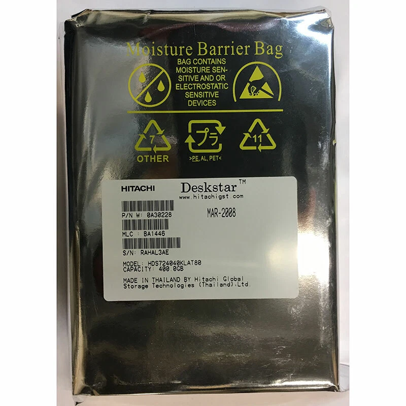 HDS724040KLAT80 - Hitachi 400GB 7200 RPM IDE 3.5" HDD manufacture refurbished - Image 1 of 1