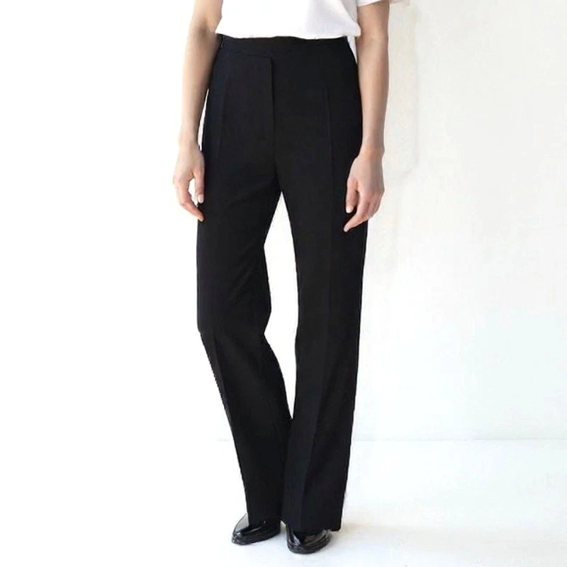 Philippe Adec Black Straight Leg Button Closure Dress Pants - Image 1 of 4