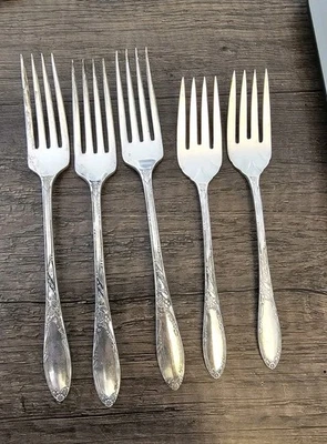 Cinco (5) cubiertos de plata esterlina virginiana 196 gramos Foto 1 de 4