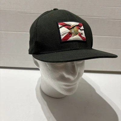 Boné de surf Billabong Florida nativo masculino preto SnapBack bandeira FL couro patch - Imagem 1 de 4