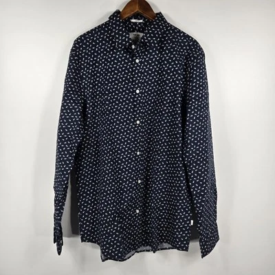 Camisa Julian & Mark Para Hombre Talla XL Alta Geo Punto Manga Larga Abotonada Nueva Sin Etiquetas Foto 1 de 4