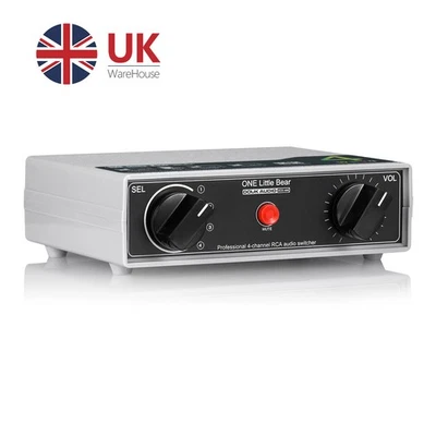 Return-4 Way Audio Input Control Manual Cinch RCA Selector Box for Game Console - Image 1 of 4