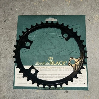 novos anéis de corrente ovais AbsoluteBlack Premium 2x 9100/8000 - 4 x 110mm Asym BCD 39t - Imagem 1 de 2