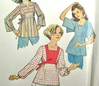 Vintage Girls Smock Tops Sewing Pattern Simplicity 8067 Size Jr. 7/8-9/10 Uncut - Image 1 of 4